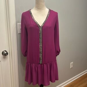 Purple drop weist dress size small - Francesca’s collection